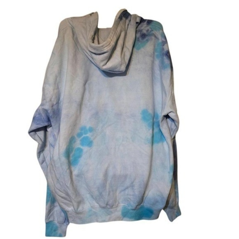 AC/DC Tie Dye Hoodie 3XL Blue Graphic UK Tour Sweatshirt Y2K 80s Vintage Style - Picture 5 of 6